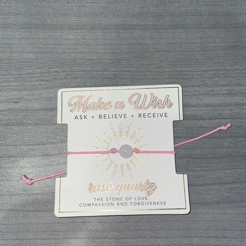 Francesca’s rose quartz adjustable bracelet
